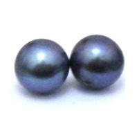 Black 5-6mm Half Drilled Round Pair